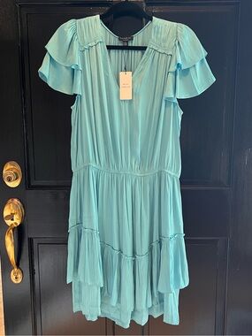 NWT, Anthropologie Current Air Mini dress, Turquoise, Size Large